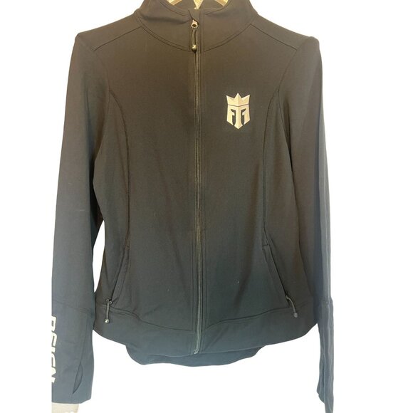 Glyder Fitness Jacket Coat Womens M Zip-Up Reign Logo Black Mesh back NEW - Picture 6 of 14